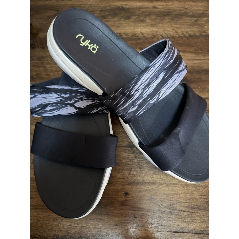 Ladies Ryka Navy Blue Diva Slip On Sandals‎ US 11 Wide